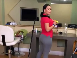 Obese ass and big natural tits latina maid