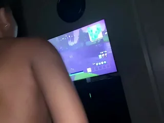 My neighbor LOVES CUMMING IN MY pussy as he plays his video game