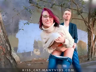 KISSCAT Love Breakfast in the matter of Sausage - Public Agent Pickup Russian Pupil be expeditious for Alfresco Sex